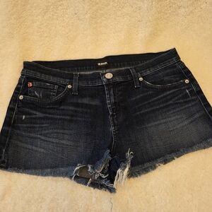 Hudson Zero Hour Kenzie Cutoff Dark Blue Jean Shorts (Size 28)